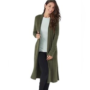 Barefoot Dreams CozyChic Lite Catalina Long cardigan in Olive